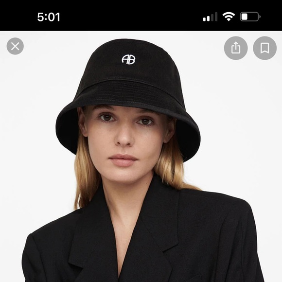 Anine Bing Cami Bucket Hat Monogram XS/S Sold Out - Picture 2 of 3